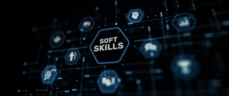 Soft skills and HR human resources concept. Business iconの写真素材