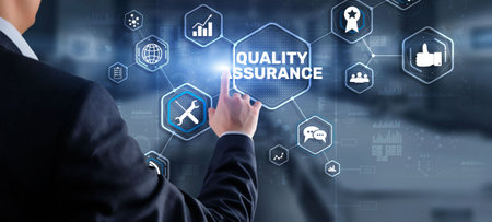 Quality Assurance ISO DIN Service Guarantee Standard Retail Conceptの写真素材