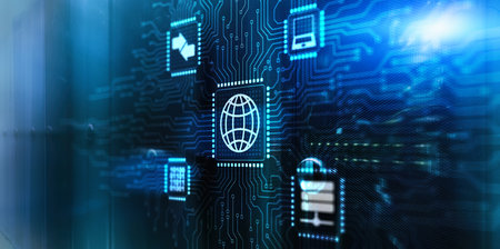 Global Telecom Connection Lines. Business, Data Exchangeの写真素材