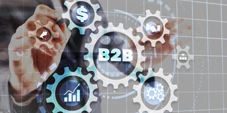 B2B. Business To Business Marketing Company Industry. Gears iconの写真素材