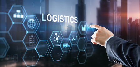 Logistic network distribution and transport concept. Goods deliveryの写真素材