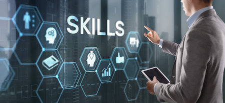 Skills Learning Personal development Finance Competency Business conceptの写真素材