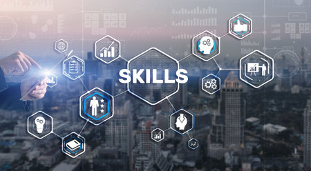 Skills Learning Personal development Finance Competency Business conceptの写真素材