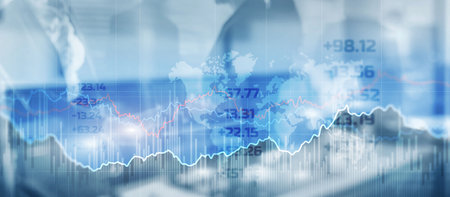Financial graphs and diagrams. Business, economics and investment concept 2023の写真素材