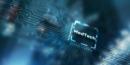 Medicine technology integration automation computing health care concept. CPU Iconの写真素材