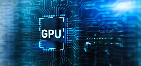 GPU Graphic Processor Hardware Tech. 3d Electronic Circuit Board Chipの写真素材