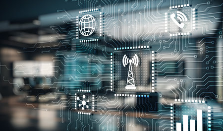 Telecom. Communication network concept. Smart network Internet of Thingsの写真素材