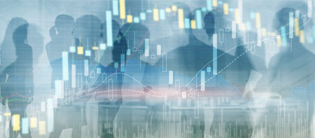 Universal financial background for presentations and websites. Mixed Mediaの写真素材