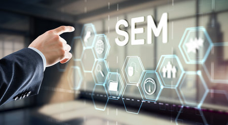 SEM Search Engine Optimization Marketing Ranking Traffic Website Technology Communication Conceptの写真素材