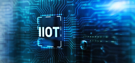 IOT Internet of things on 3d Electronic Circuit Board Chipの写真素材
