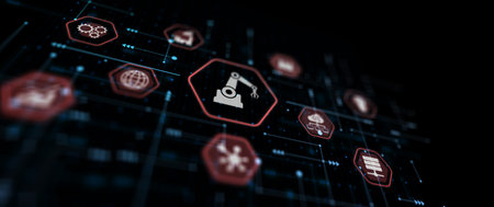 RPA Robotic Process Automation on virtual screenの写真素材