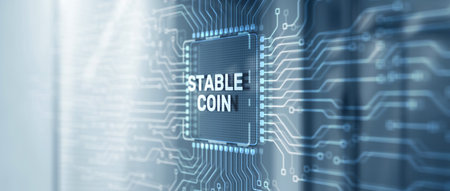 Stable Coin. Stablecoins Cryptocurrencies Stable Market Price Value Coin Currencyの写真素材