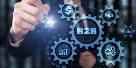 B2B. Business To Business Marketing Company Industry. Gears iconの写真素材