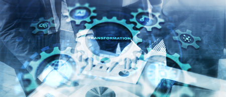 Transformation Business . Future and Innovation concept. Abstract business backgroundの写真素材