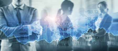 Financial graphs and diagrams. Business, economics and investment concept 2023の写真素材