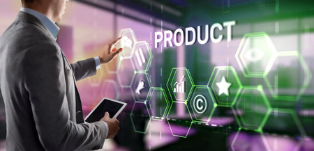 Joint development of a new product. Business Technology Internetの写真素材
