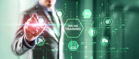 Training online Webinar E-learning Skills Business Conceptの写真素材