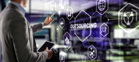 Outsourcing 2023 Human Resources Business Internet Technology Conceptの写真素材