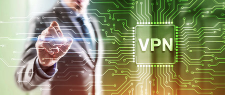 Virtual private network VPN on Gears Server Backgroundの写真素材