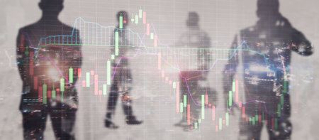 Financial growth graph. Sales increase, marketing strategy conceptの写真素材