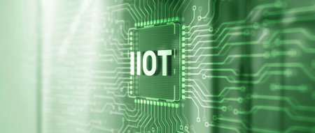 IOT Internet of things. Smart city and communication network telecommunicationの写真素材