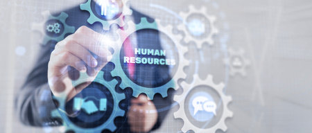 HR management, Human Resources. Recruitment technology and network conceptの写真素材