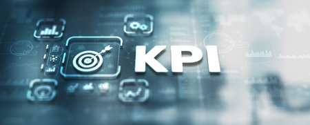 KPI key performance indicator business technology concept on virtual screenの写真素材