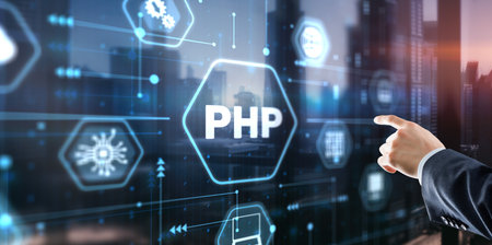 Hypertext Preprocessor PHP Programming. Interpreted programming languageの写真素材