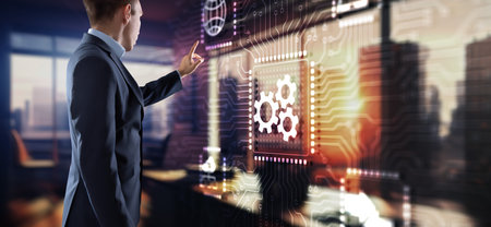 Automation process Innovation technology concept. Software Business Technologyの写真素材
