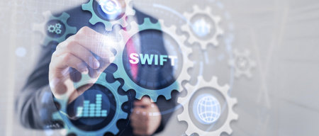 SWIFT. Society for Worldwide Interbank Financial Telecommunicationsの写真素材