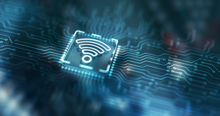 Wireless internet connection communication mobile technology conceptの写真素材