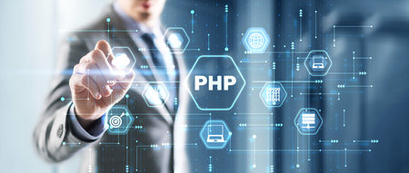 Hypertext Preprocessor PHP Programming. Interpreted programming languageの写真素材
