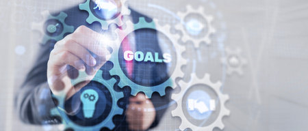 Smart goals definition to achieve business plan targets. Abstract backgroundの写真素材