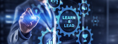 Learn and lead business concept. Mixed Mediaの写真素材
