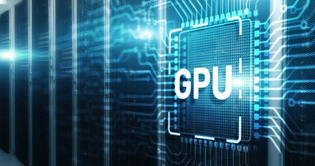 GPU Graphic Processor Hardware Tech. 3d Electronic Circuit Board Chipの写真素材