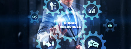 HR management, Human Resources. Recruitment technology and network conceptの写真素材