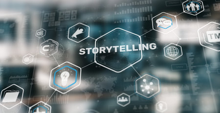 Storytelling. Marketing tool. Product or brand values through storiesの写真素材