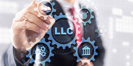 LLC. Limited Liability Company. Universal background for presentationの写真素材