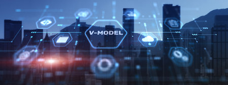 V-Model. VEE. Information systems development modelの写真素材