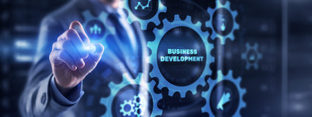 Business Development Change Improvement Vision on Virtual Screenの写真素材