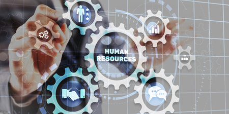 HR management, Human Resources. Recruitment technology and network conceptの写真素材
