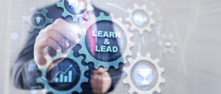 Learn and lead business concept. Mixed Mediaの写真素材