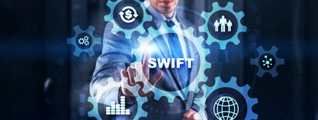 SWIFT. Society for Worldwide Interbank Financial Telecommunicationsの写真素材