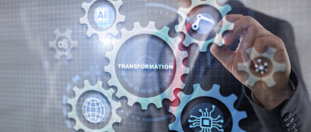Transformation Business. Future and Innovation concept. Abstract business backgroundの写真素材