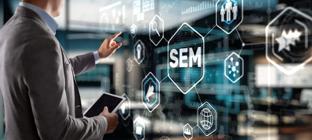 SEM Search Engine Marketing. Digital marketing, Online advertisingの写真素材