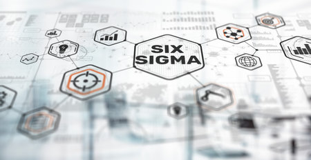 Six Sigma. Innovation technology concept. Universal backgroundの写真素材