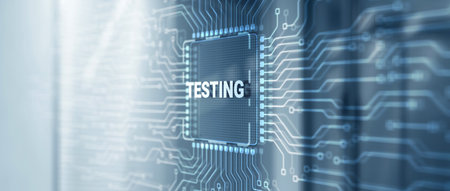 Testing Business Process. Abstract design of illustrations with the inscription Testingの写真素材
