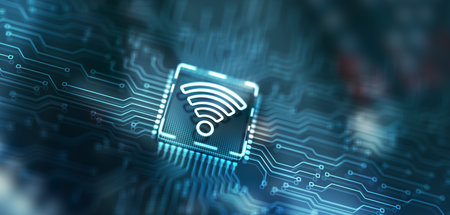 Wireless internet connection communication mobile technology conceptの写真素材