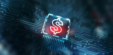 Fintech financial technology digital money internet banking conceptの写真素材