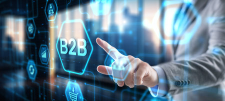 B2B Business to business. Company Technology Marketing conceptの写真素材
